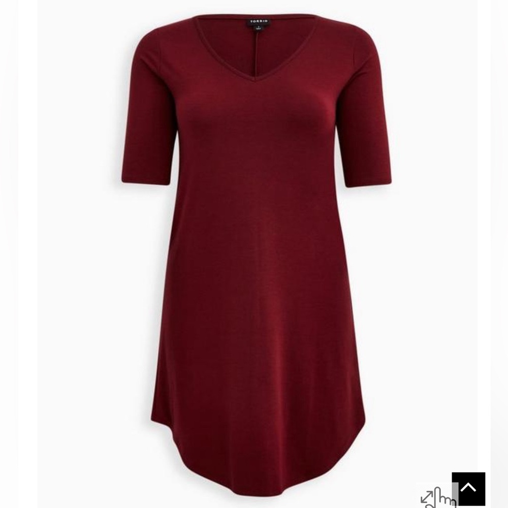 Torrid Mini Jersey Tee Shirt Dress size: 3 color: maroon